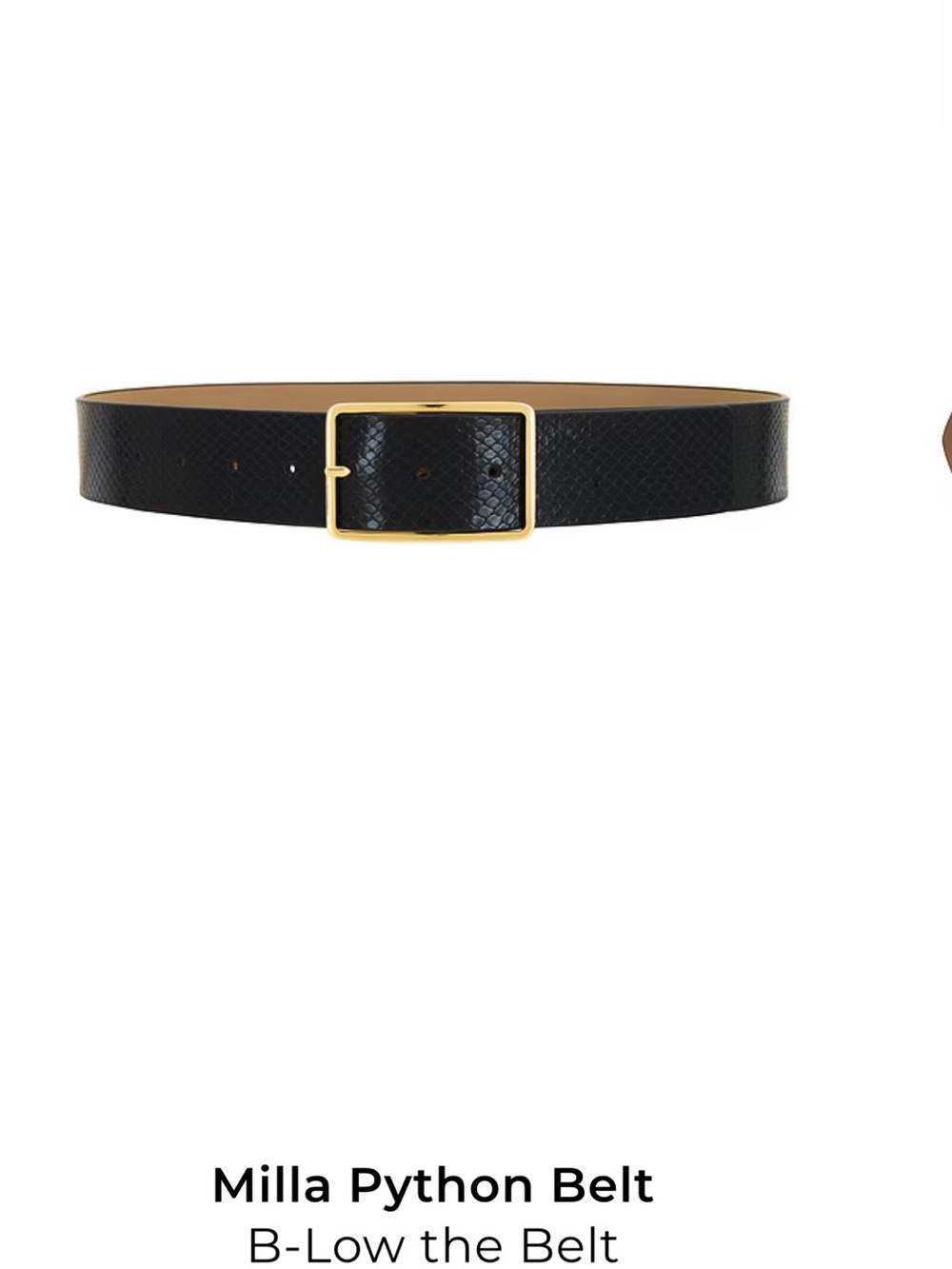 B-Low the Belt Black mila Leather Belt with Gold Buckle